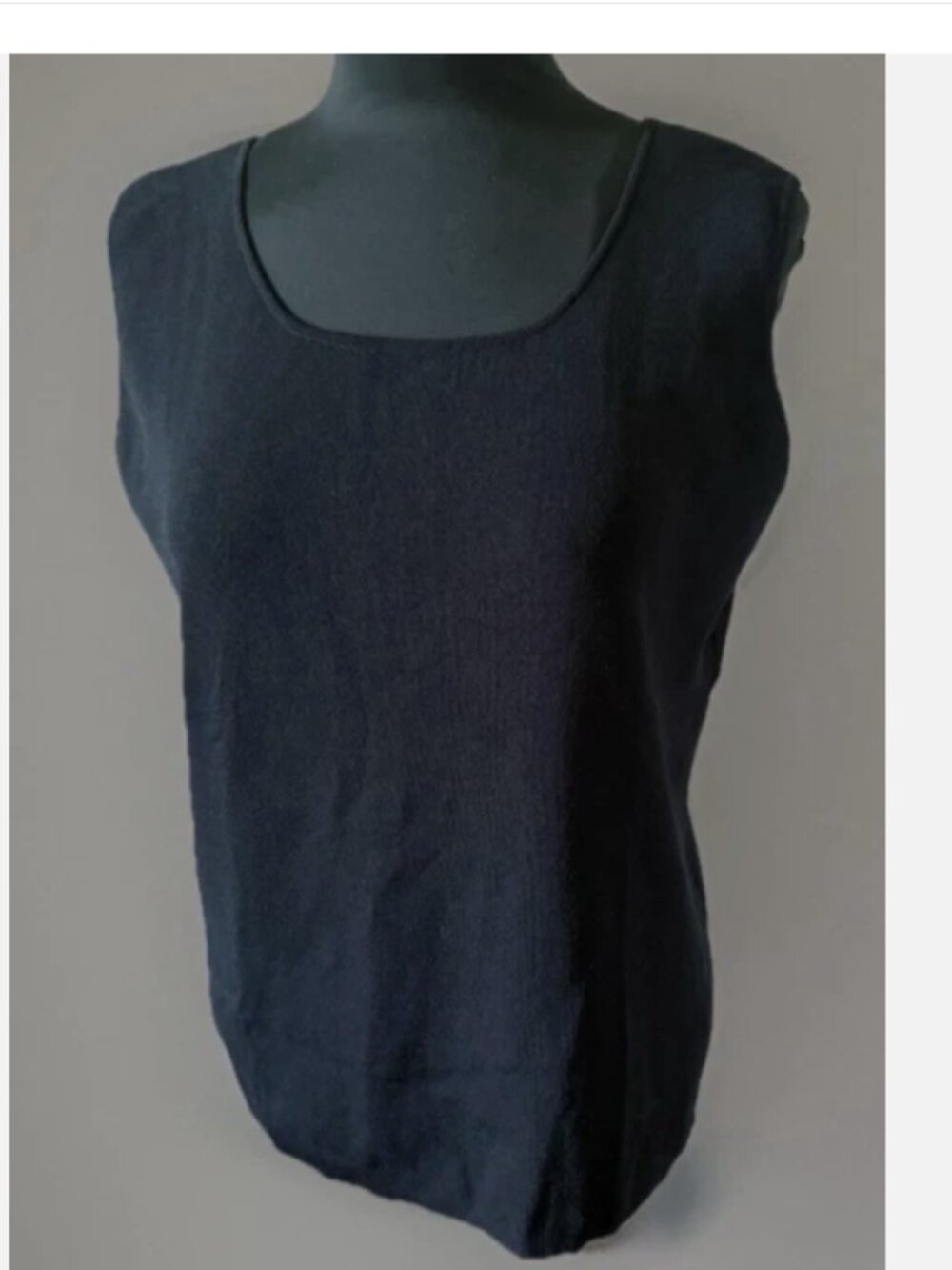Multiples Black Sleeveless Blouse Women L Textured Knit Scoop Neck Classic